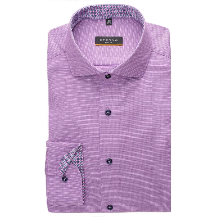 ETERNA Overhemd, Gestructureerd Paars