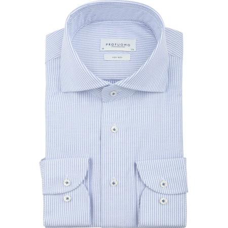 Profuomo Overhemd Streep Lichtblauw