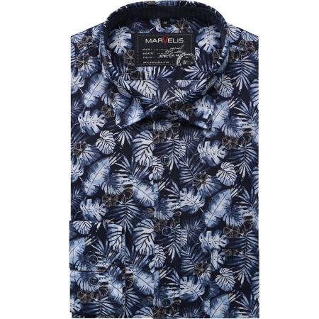 Marvelis Casual Overhemd marine, Motief