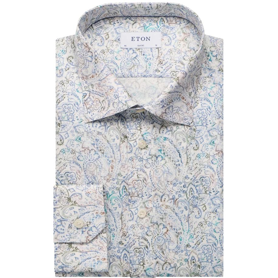 ETON Overhemd lichtgroen, Paisley Groen