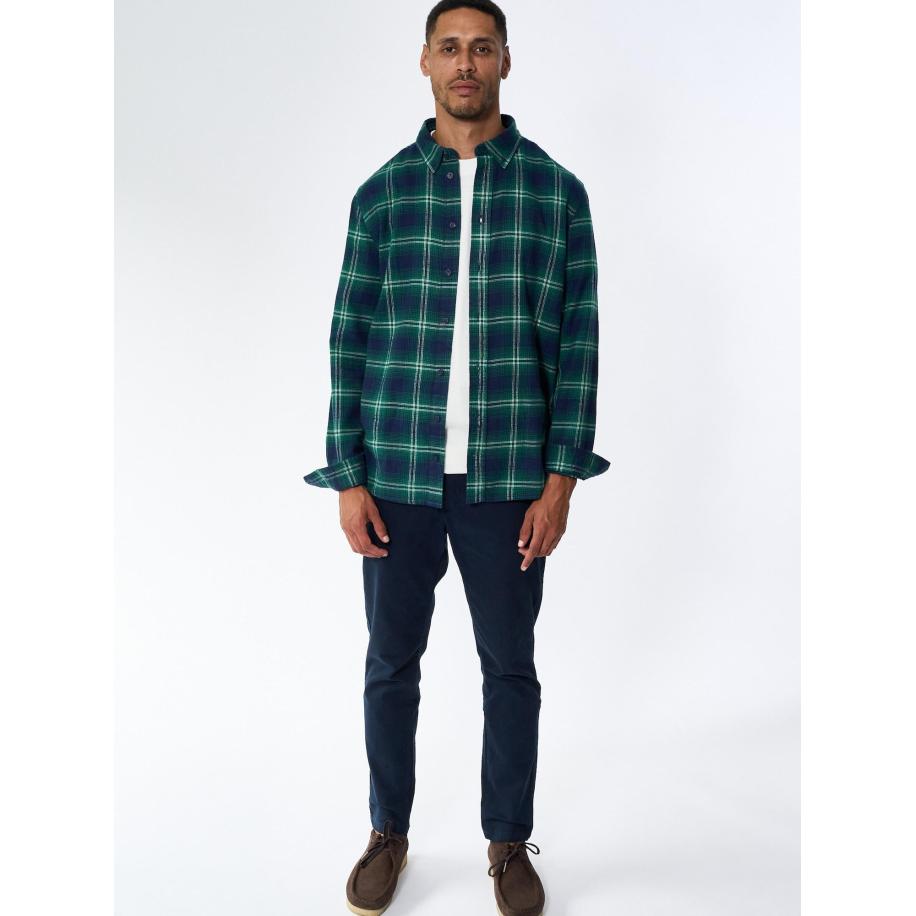 Legends Overhemd Humphrey Flannel check shirt - Varsity Green donkergroen Groen