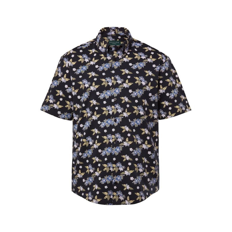 Boston Park Boston Park Overhemd blauw / nachtblauw / groen -