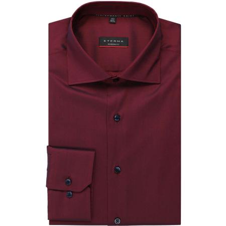 ETERNA Performance Overhemd donkerrood, Effen