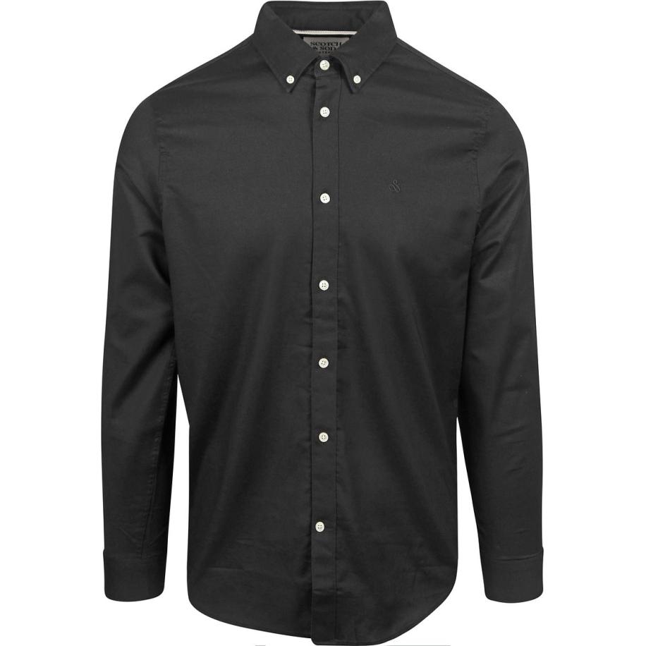 Scotch and Soda Core Oxford Overhemd Zwart Zwart