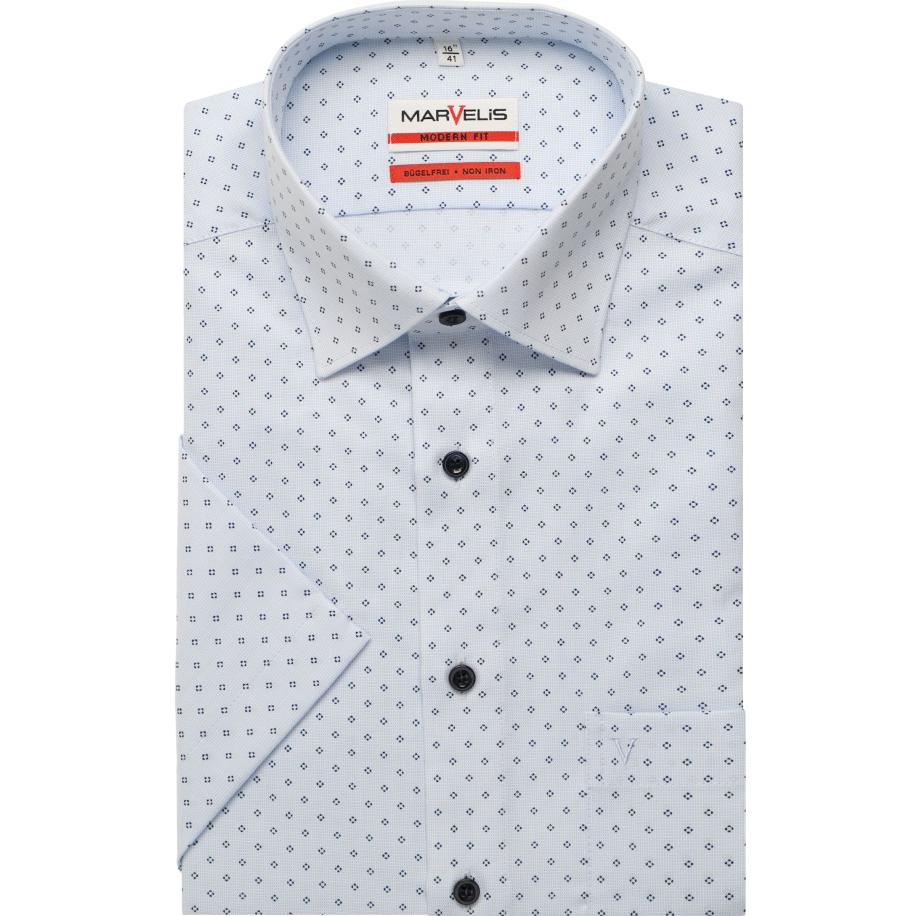 Marvelis Overhemd Korte mouw blauw Blauw