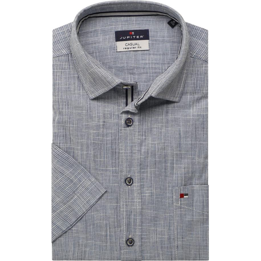 Jupiter Casual Overhemd Korte mouw donkerblauw Blauw