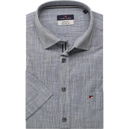 Jupiter Casual Overhemd Korte mouw donkerblauw