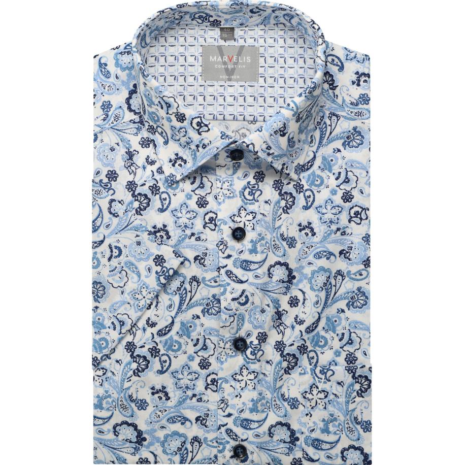 Marvelis Overhemd Korte mouw blauw Blauw