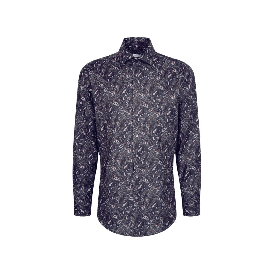 SEIDENSTICKER Zakelijk overhemd Schwarze Rose bruin / grijs / lichtgrijs Grijs