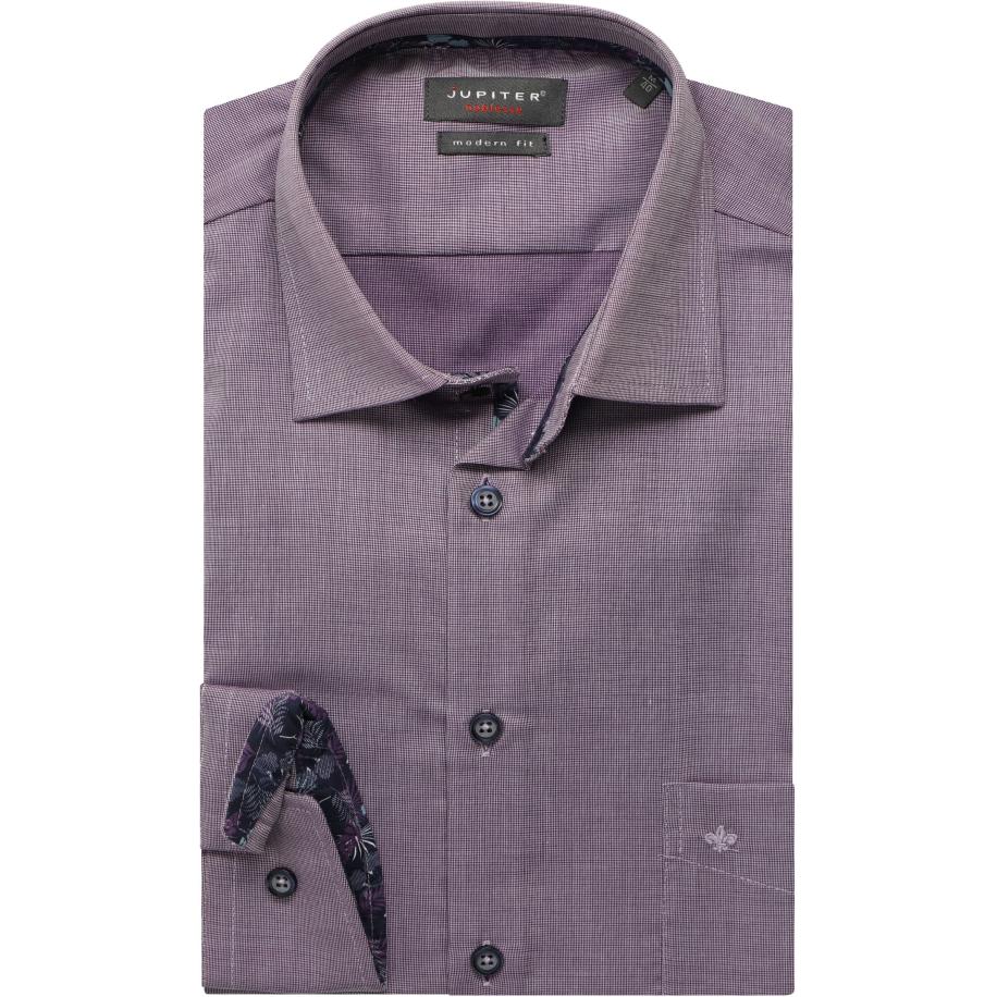 Jupiter Overhemd donkerpaars, Effen Paars