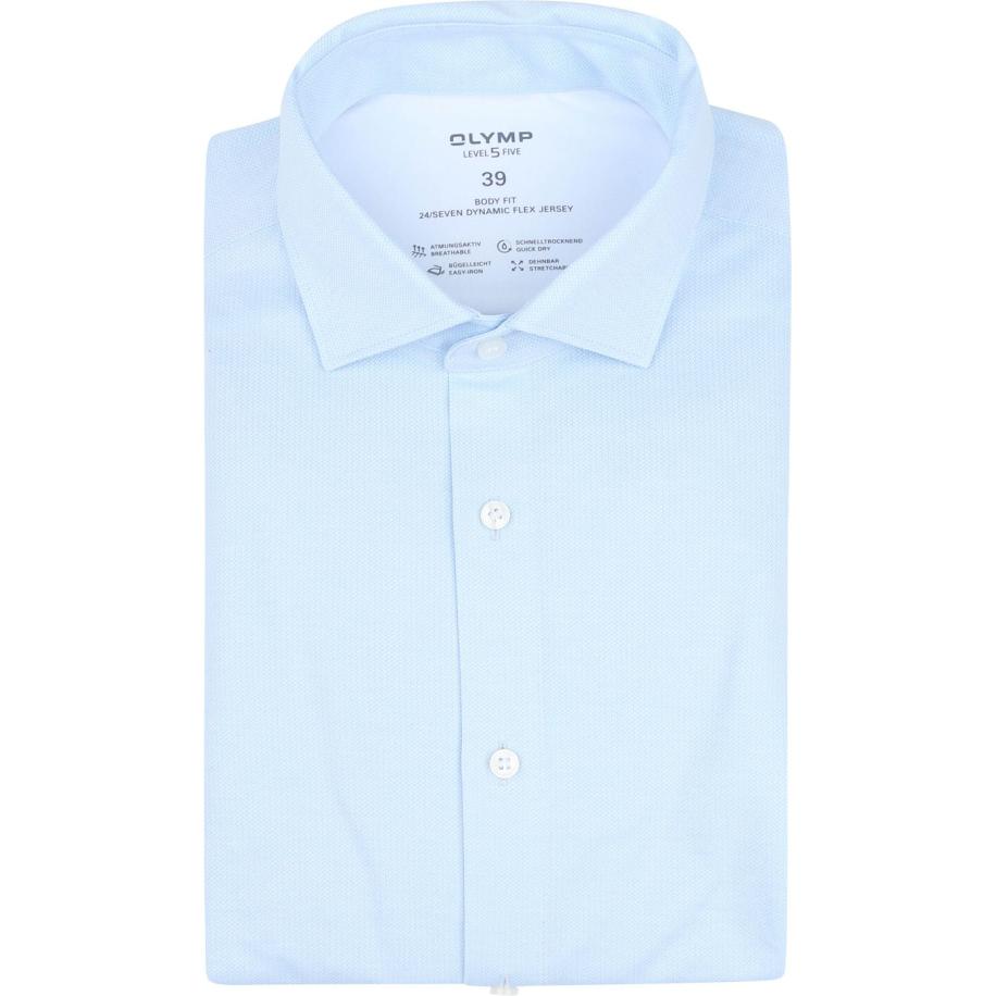 OLYMP Overhemd Level 5 24/Seven Lichtblauw Blauw
