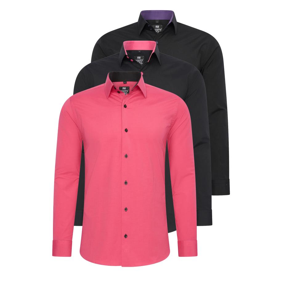 Rusty Neal Rusty Neal Overhemd pink / zwart -