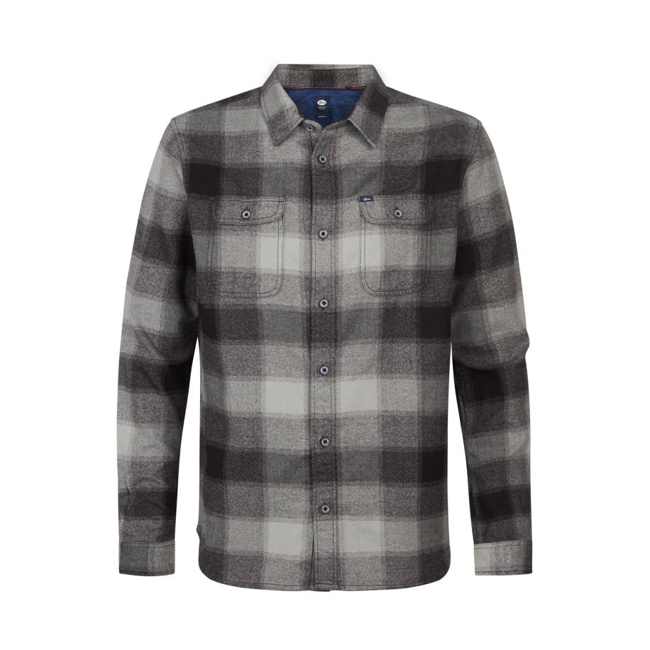 Petrol Industries Petrol Industries Overhemd grijs / zwart / zwart gemêleerd -