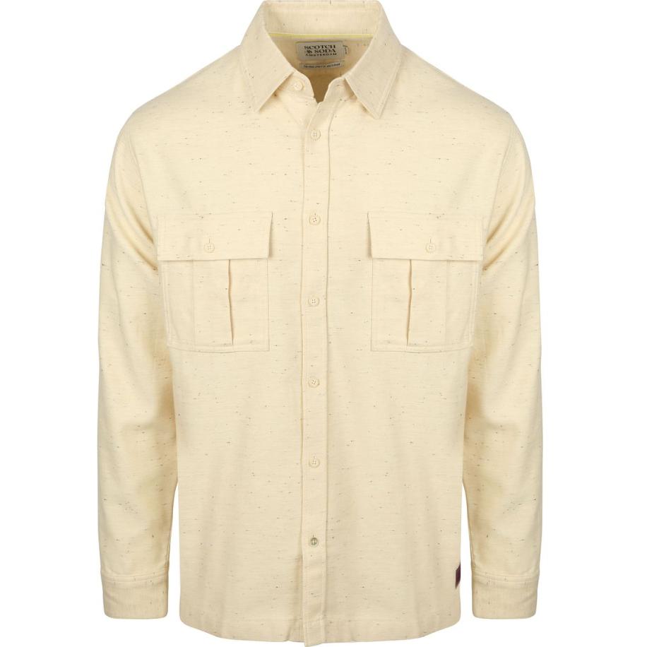 Scotch and Soda Melange Overshirt Beige Bruin