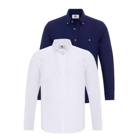 Daniel Hills Daniel Hills Overhemd navy / wit