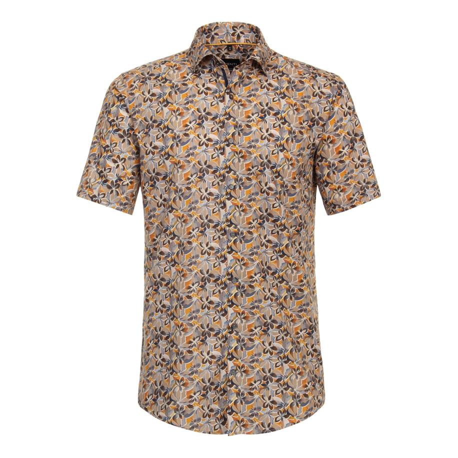 Venti Overhemd Korte mouw beige Bruin