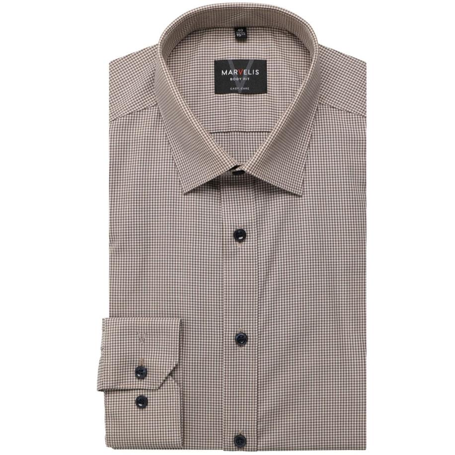 Marvelis Overhemd bruin, Ruit Bruin