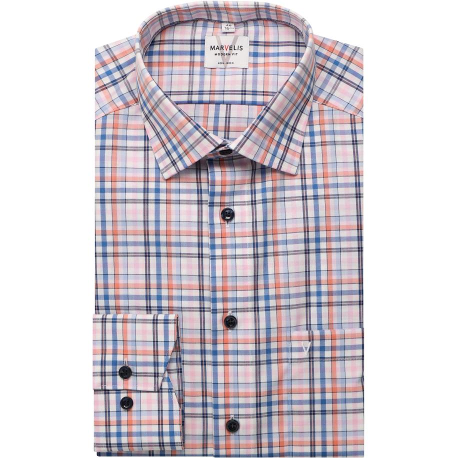 Marvelis Overhemd zalm, Ruit Roze