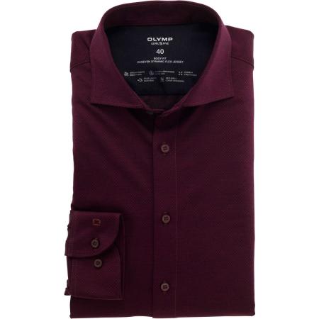 OLYMP Level Five 24/Seven Overhemd granaat, Ruit