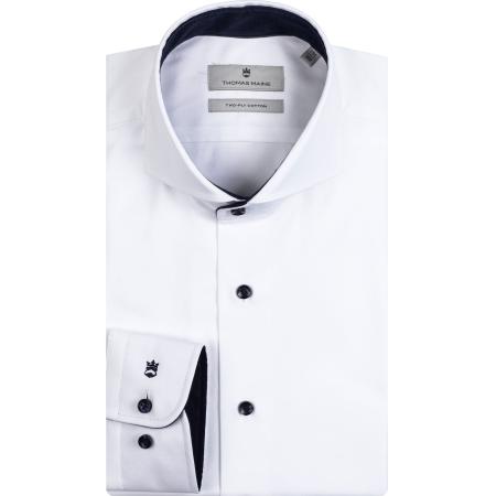 Thomas Maine Overhemd wit, Effen