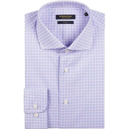 Steppin' Out Overhemd Slim-Fit Ruiten Blauw Rood