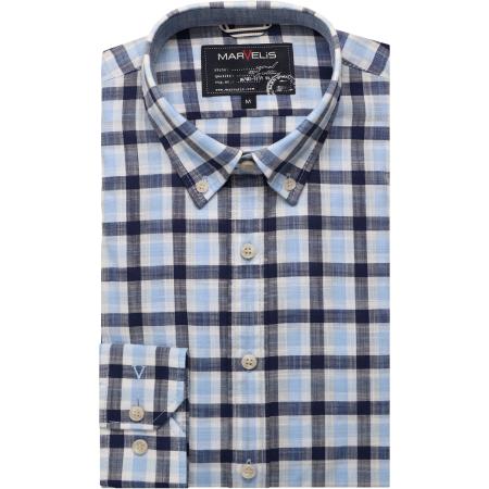 Marvelis Casual Overhemd marine, Ruit