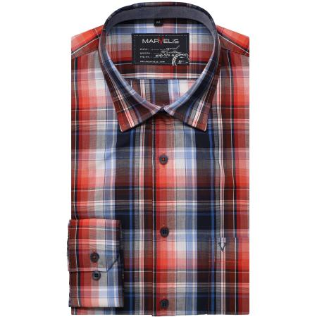Marvelis Casual Overhemd oranje, Ruit