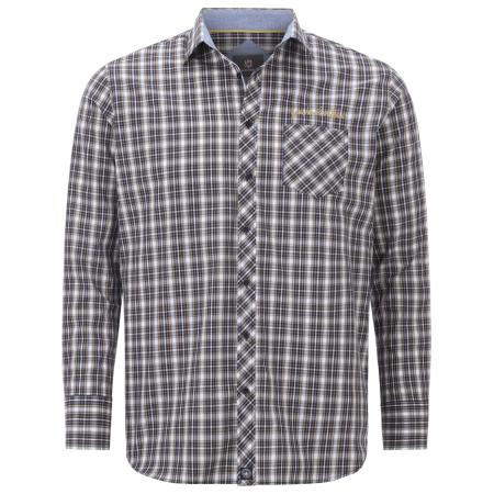 jan vanderstorm Jan Vanderstorm Overhemd Bjornman donkerblauw / geel / lichtgrijs / wit