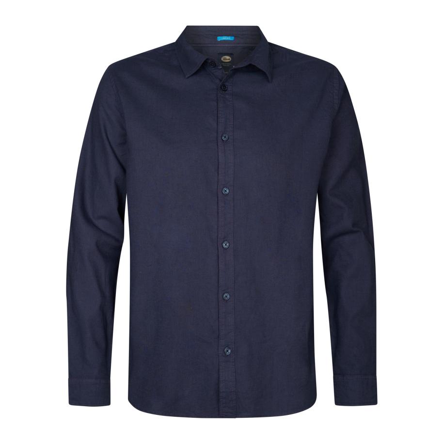 Petrol Industries Linnen Overhemd, Effen -