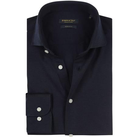 Steppin' Out Overhemd Stretch Piqué Navy