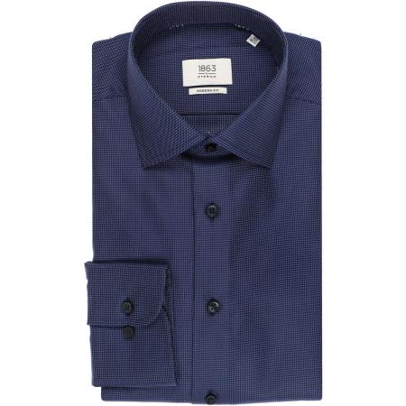 ETERNA 1863 Overhemd marine, Gestructureerd