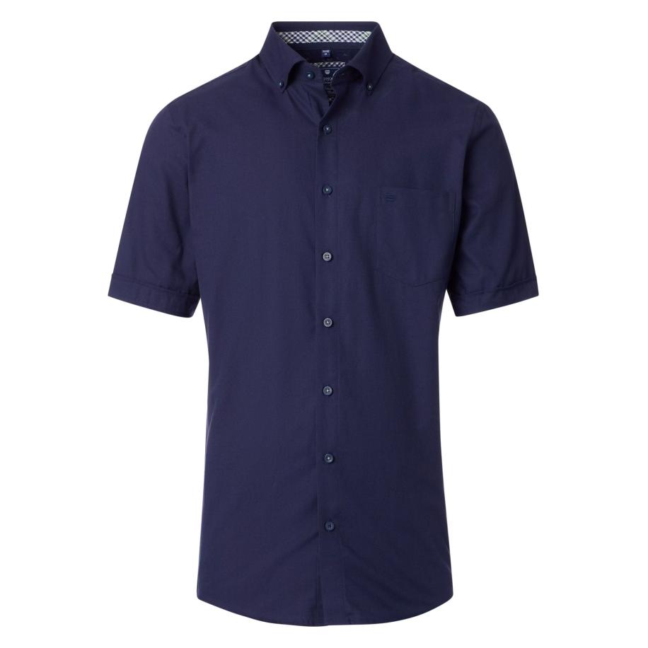 Redmond Casual Overhemd Korte mouw blauw Blauw