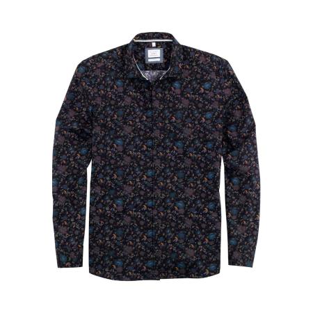 OLYMP Level Five Smart Casual Overhemd marine, Motief