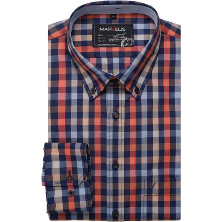Marvelis Casual Overhemd oranje, Ruit