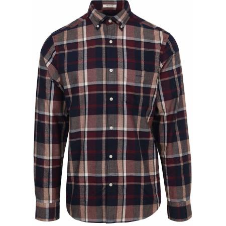 Gant Jaspé Overhemd Ruiten Bordeaux