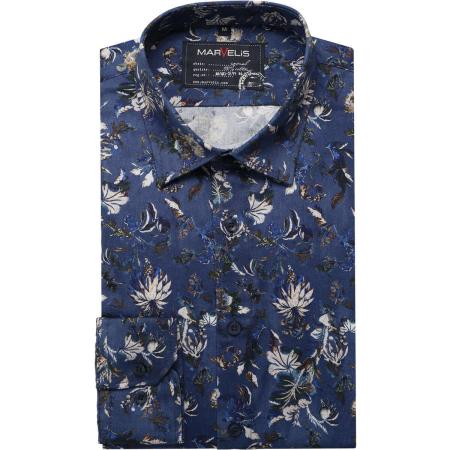 Marvelis Casual Flanellen Overhemd groen, Motief