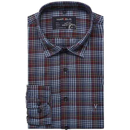 Marvelis Casual Overhemd blauw, Ruit