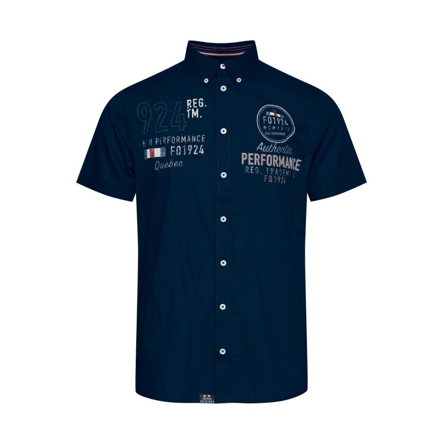 FQ1924 FQ1924 Overhemd Rontus navy / wijnrood / wit -