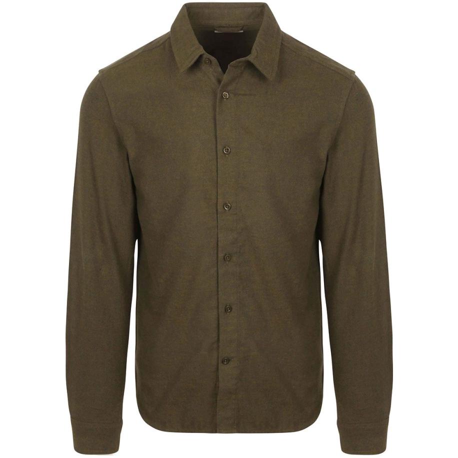 Knowledge Cotton Apparel Shirt Flannel Forrest Night Groen
