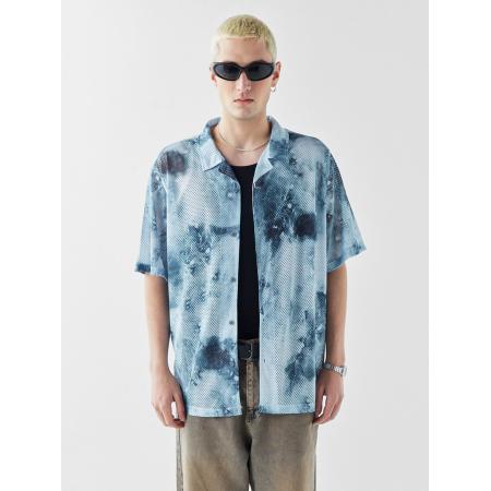 VAMOS CLO Overhemd blauw gemêleerd