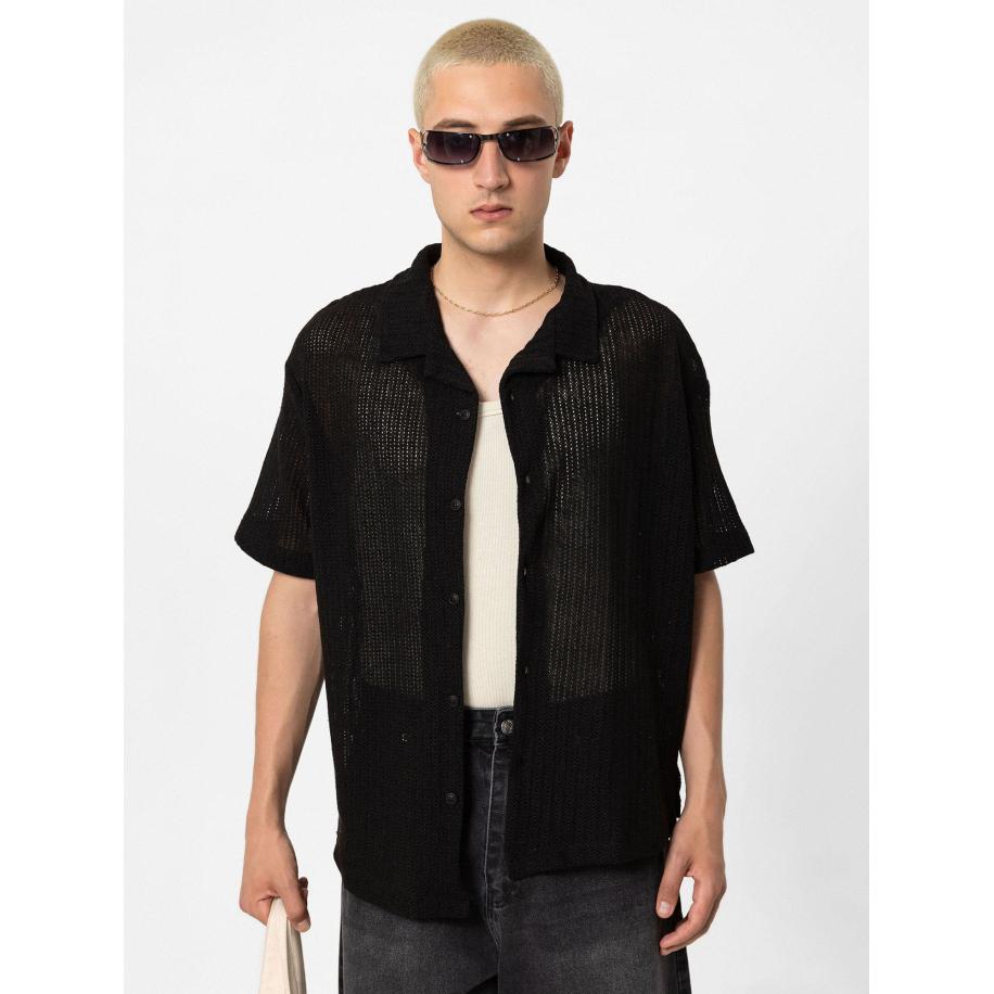 VAMOS CLO Overhemd zwart Zwart