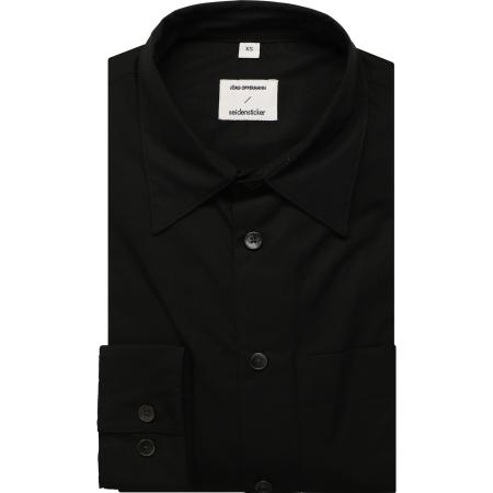 Seidensticker Overhemd zwart, Effen