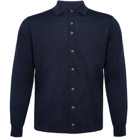 R2 Amsterdam Knitted Pull Shirt Merino Navy
