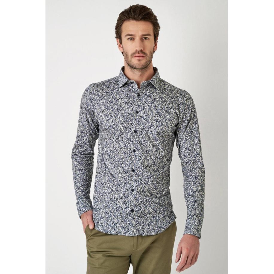 Desoto DESOTO Overhemd blauw / grijs -