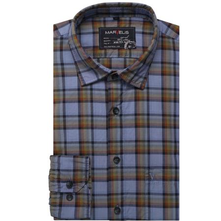 Marvelis Casual Overhemd blauw, Ruit
