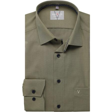 Marvelis Overhemd olijf, Effen