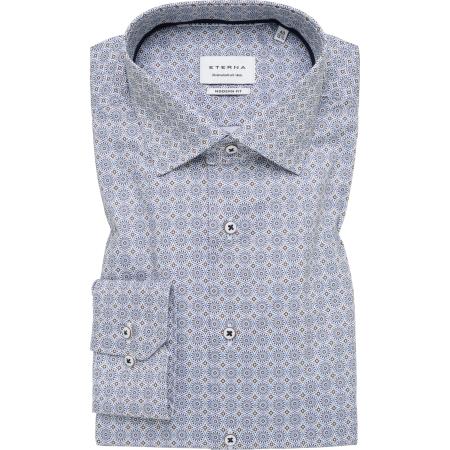 ETERNA Overhemd blauw, Bedrukt