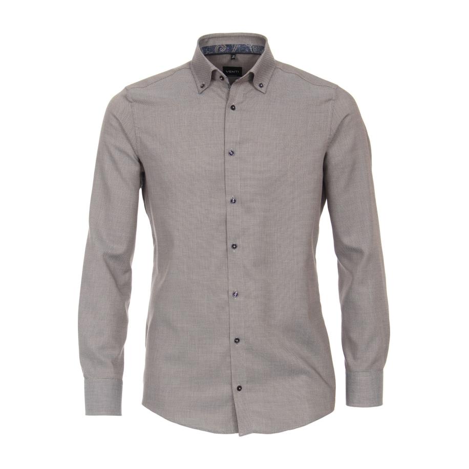 Venti Overhemd bruin, Faux-uni Bruin