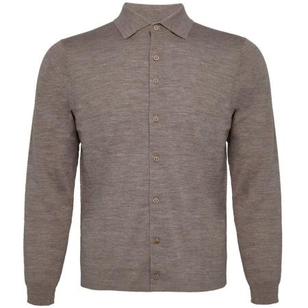 R2 Amsterdam Knitted Pull Shirt Merino Taupe