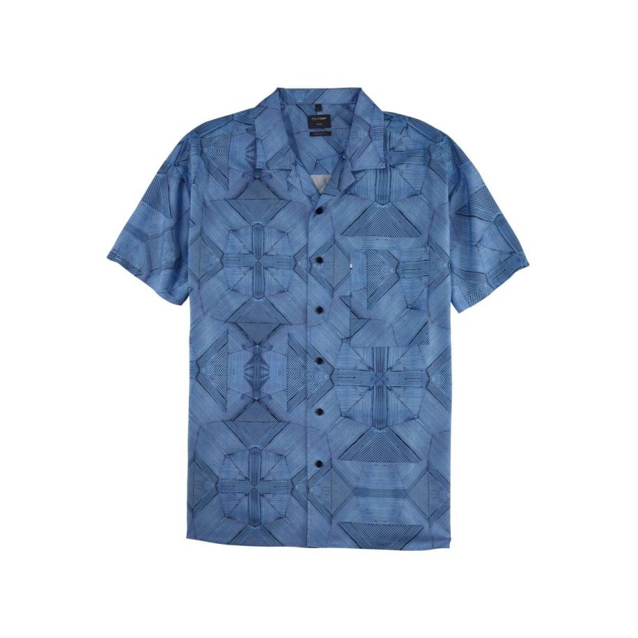 OLYMP Casual Overhemd Korte mouw blauw Blauw